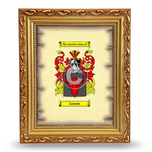 Larson Coat of Arms Framed - Gold