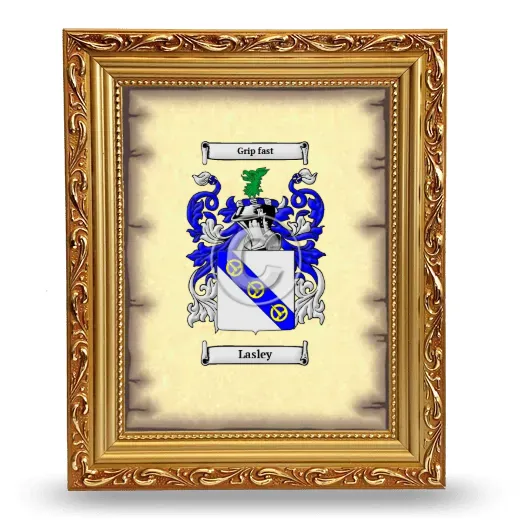 Lasley Coat of Arms Framed - Gold