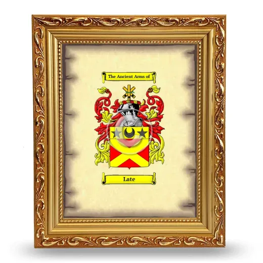 Late Coat of Arms Framed - Gold