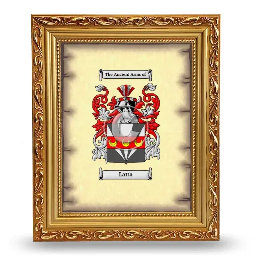 Latta Coat of Arms Framed - Gold