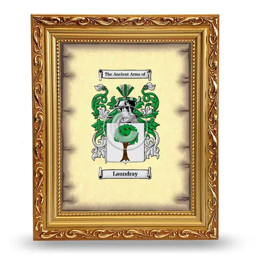 Laundray Coat of Arms Framed - Gold