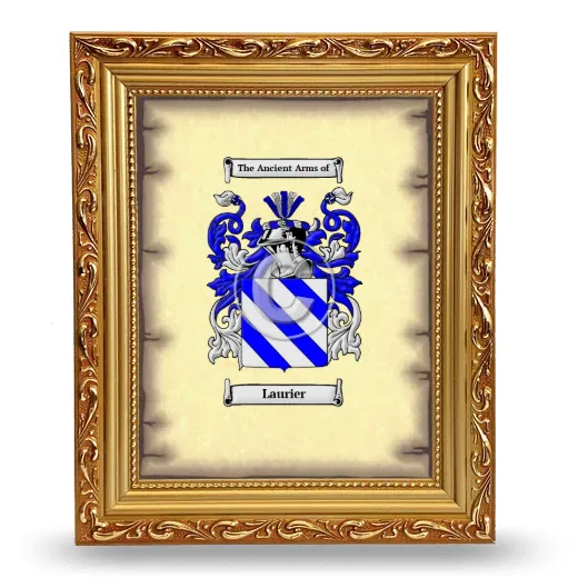 Laurier Coat of Arms Framed - Gold