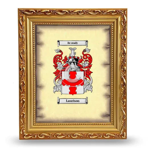 Laurison Coat of Arms Framed - Gold