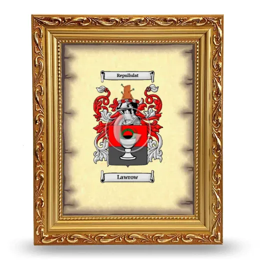 Lawrow Coat of Arms Framed - Gold