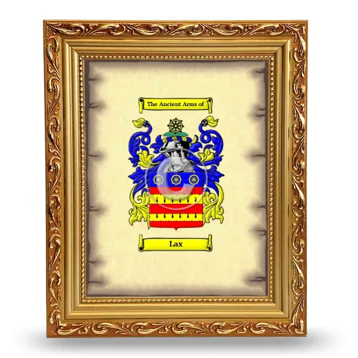 Lax Coat of Arms Framed - Gold