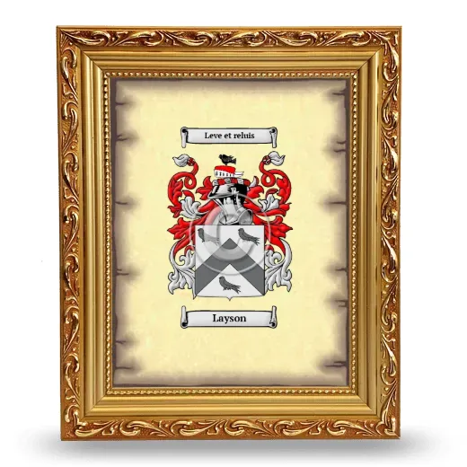 Layson Coat of Arms Framed - Gold