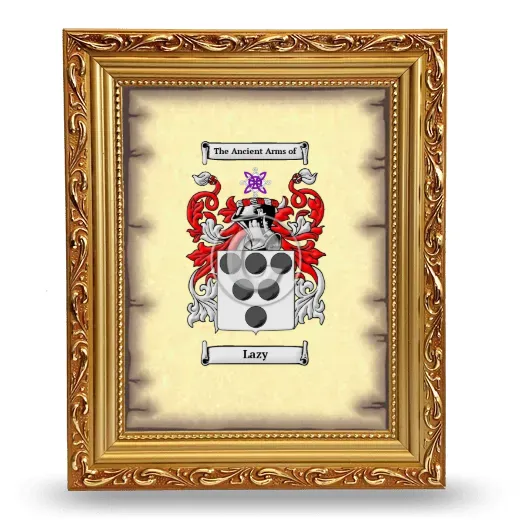 Lazy Coat of Arms Framed - Gold