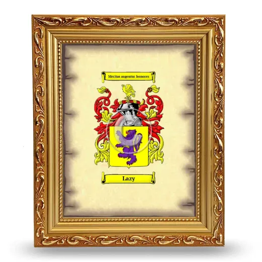 Lazy Coat of Arms Framed - Gold