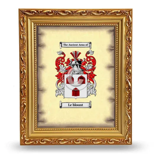 Le blount Coat of Arms Framed - Gold