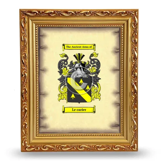 Le carier Coat of Arms Framed - Gold