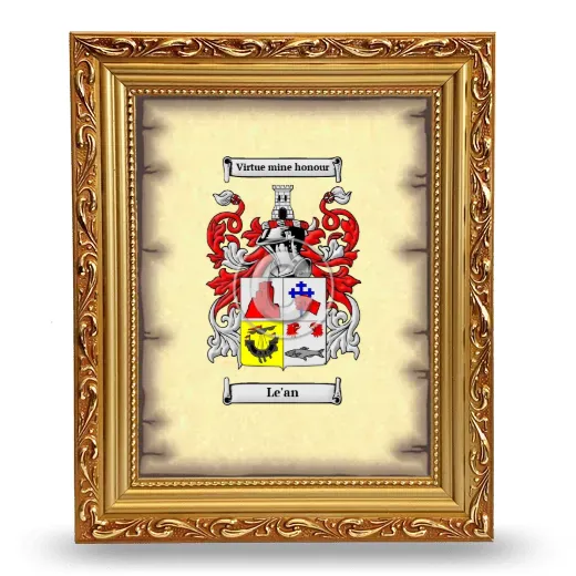 Le'an Coat of Arms Framed - Gold