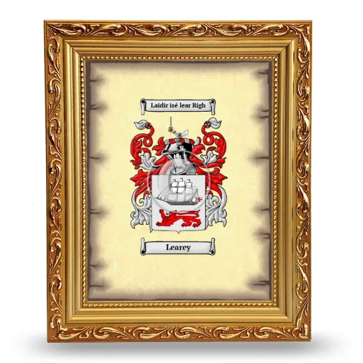 Learey Coat of Arms Framed - Gold