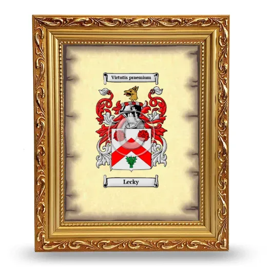 Lecky Coat of Arms Framed - Gold