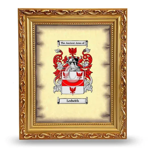 Ledwith Coat of Arms Framed - Gold