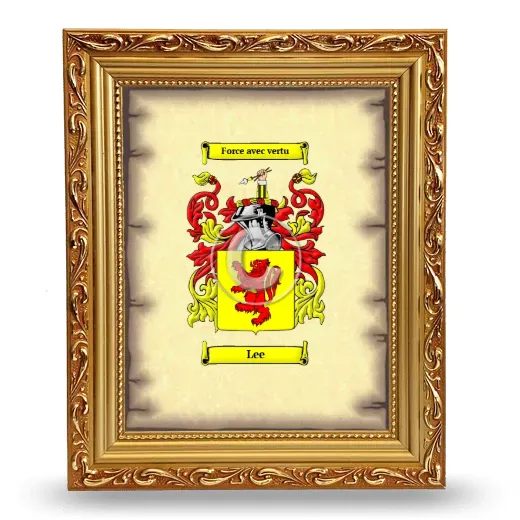Lee Coat of Arms Framed - Gold