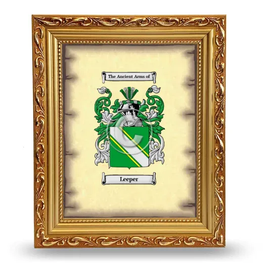 Leeper Coat of Arms Framed - Gold
