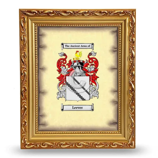 Leever Coat of Arms Framed - Gold