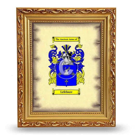 Lefebure Coat of Arms Framed - Gold