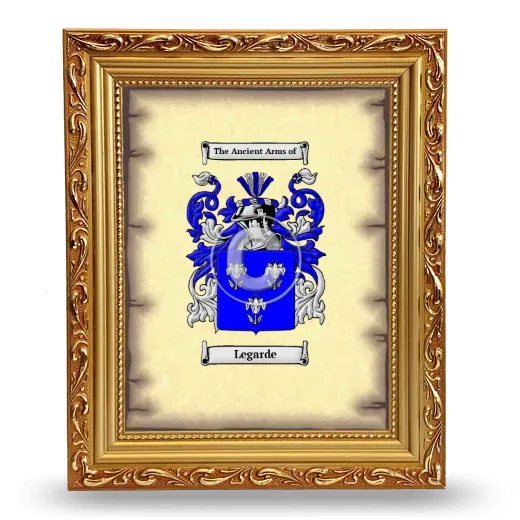 Legarde Coat of Arms Framed - Gold