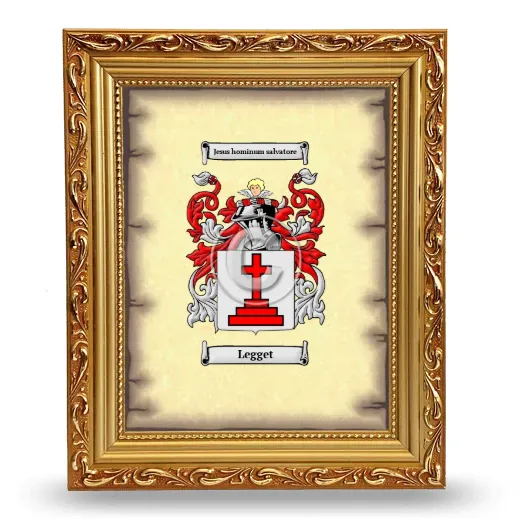 Legget Coat of Arms Framed - Gold