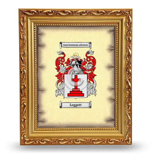 Leggett Coat of Arms Framed - Gold