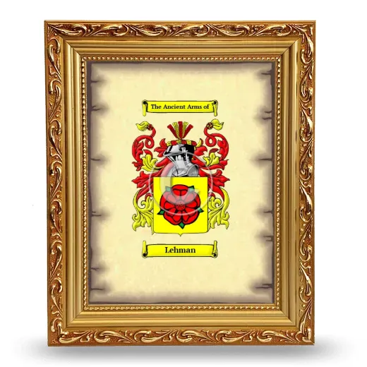 Lehman Coat of Arms Framed - Gold