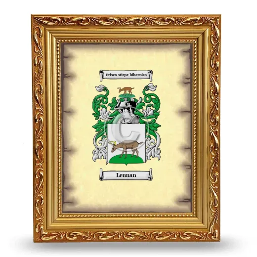 Lennan Coat of Arms Framed - Gold
