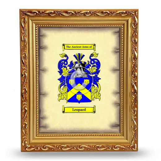 Leopard Coat of Arms Framed - Gold