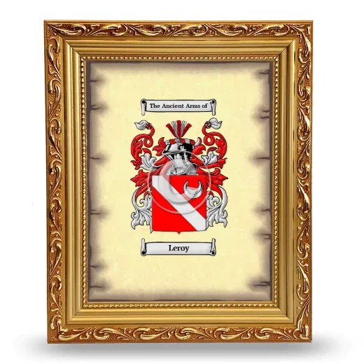 Leroy Coat of Arms Framed - Gold