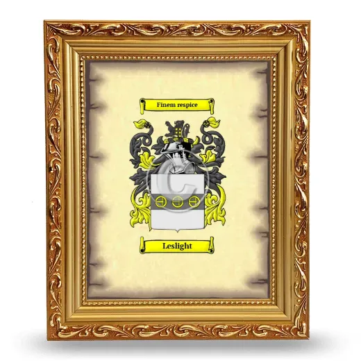 Leslight Coat of Arms Framed - Gold