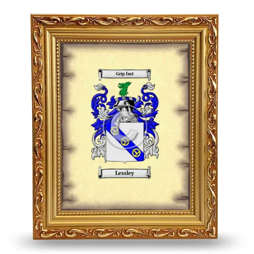 Lessley Coat of Arms Framed - Gold