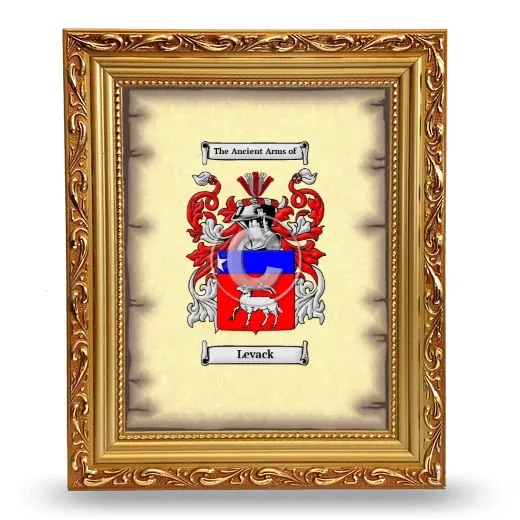 Levack Coat of Arms Framed - Gold