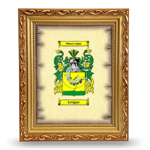 Levigne Coat of Arms Framed - Gold