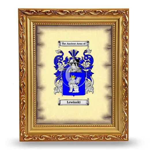 Lewinski Coat of Arms Framed - Gold