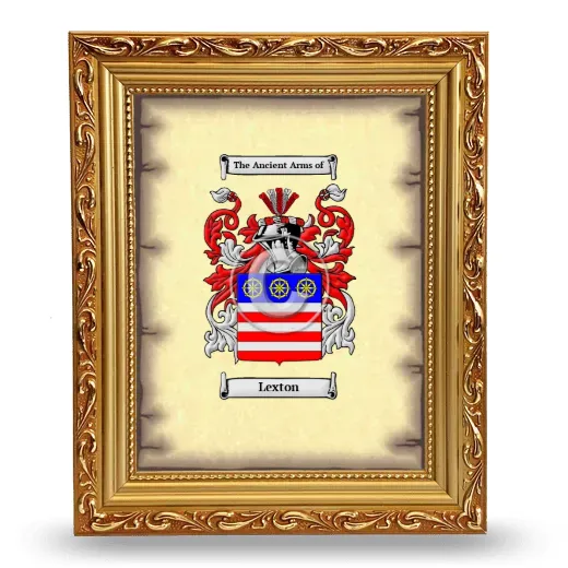 Lexton Coat of Arms Framed - Gold