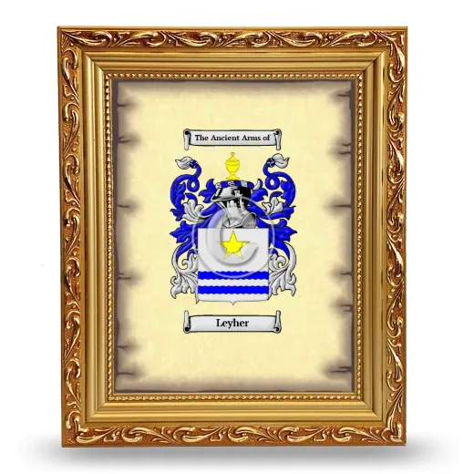 Leyher Coat of Arms Framed - Gold