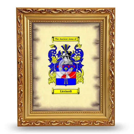 Licciardi Coat of Arms Framed - Gold