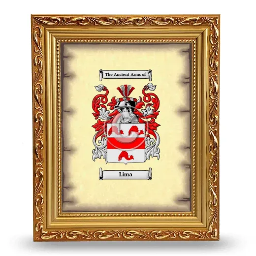 Lima Coat of Arms Framed - Gold