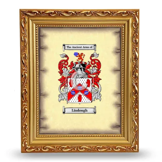 Lindough Coat of Arms Framed - Gold