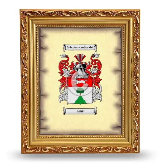 Line Coat of Arms Framed - Gold