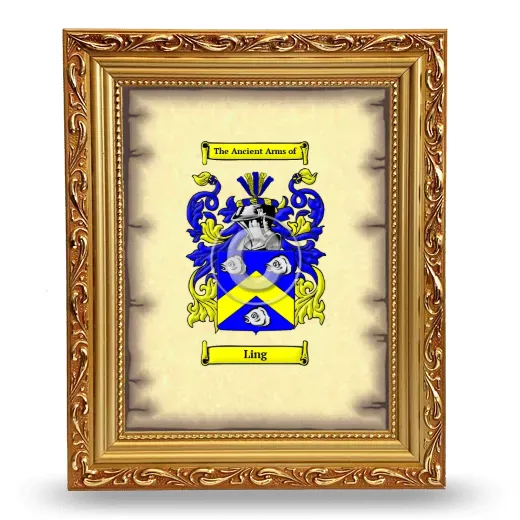 Ling Coat of Arms Framed - Gold