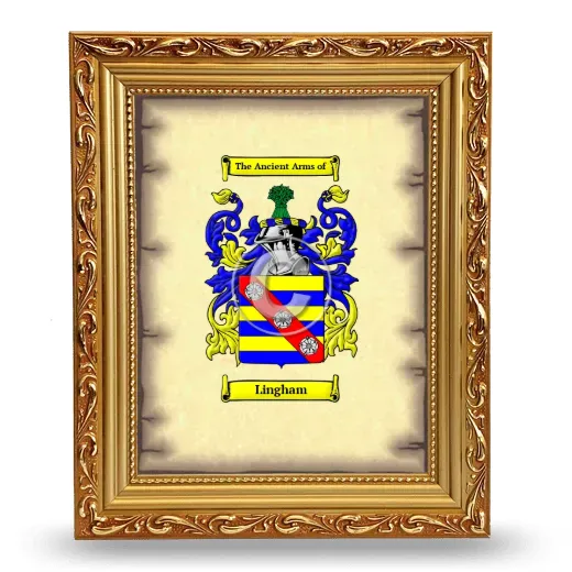 Lingham Coat of Arms Framed - Gold