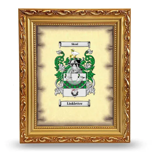 Linkletter Coat of Arms Framed - Gold