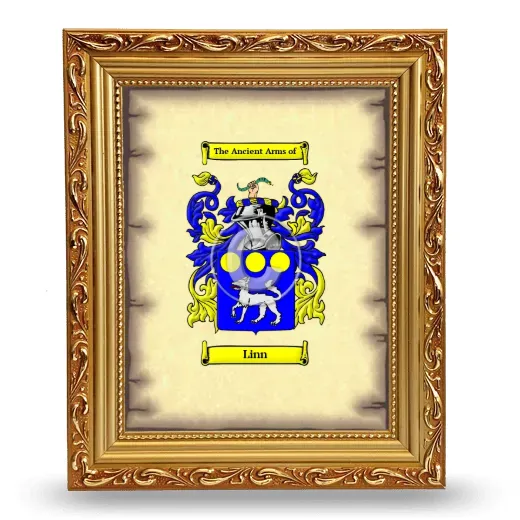 Linn Coat of Arms Framed - Gold