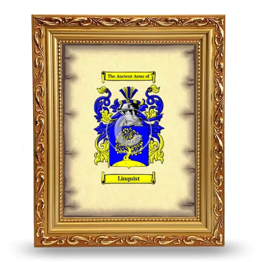 Linquist Coat of Arms Framed - Gold