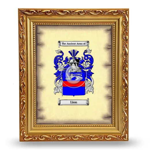 Lion Coat of Arms Framed - Gold