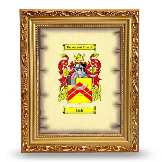 Lish Coat of Arms Framed - Gold