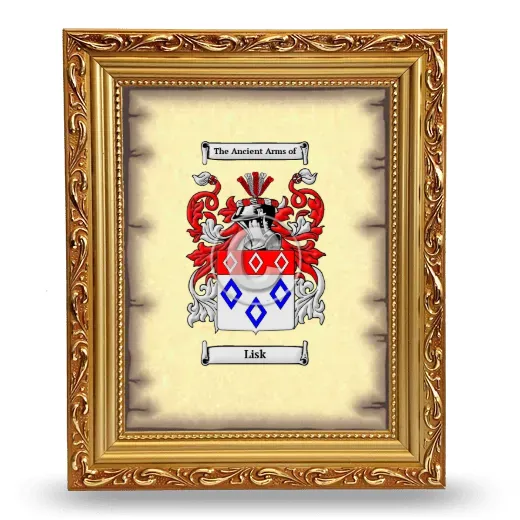 Lisk Coat of Arms Framed - Gold