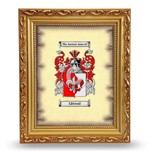 Litteral Coat of Arms Framed - Gold