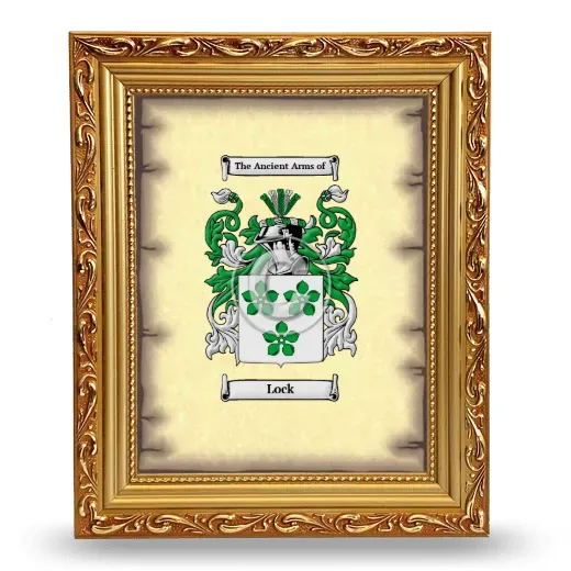Lock Coat of Arms Framed - Gold